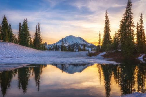 Mountain view during sunrise